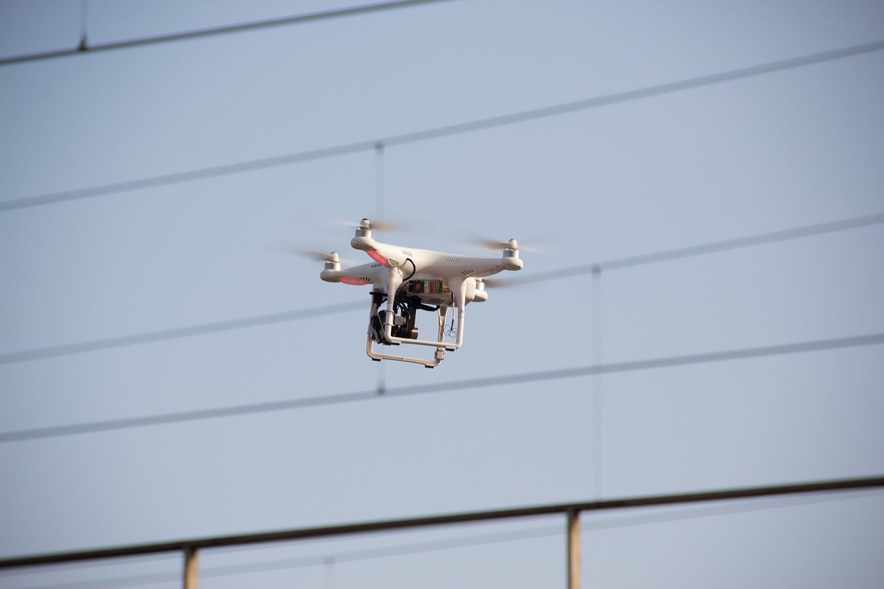 Drone near power lines